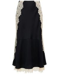Cinq À Sept - Esme Lace-Trim Midi Skirt - Lyst