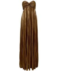 retroféte - Zoa Pleated Metallic-Effect Maxi Dress - Lyst