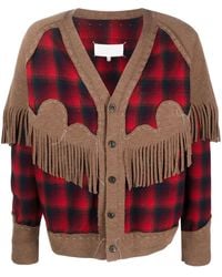 Maison Margiela - X Pendleton Cardigan En Laine À Franges - Lyst