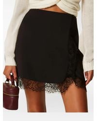 Twinset - Minijupe En Crêpe À Finitions En Dentelle - Lyst