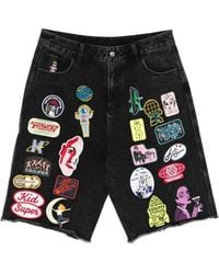 Kidsuper - Patches-Appliqué Denim Shorts - Lyst