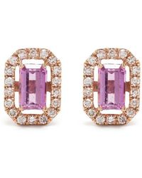 SHAY - 18kt Rose Gold Mini Me Diamond And Sapphire Earrings - Lyst