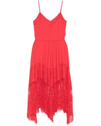 Nissa - Lace-Trim Midi Dress - Lyst