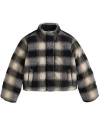 Levi's - Brynn Check-Pattern Cropped Puffer Jacket - Lyst