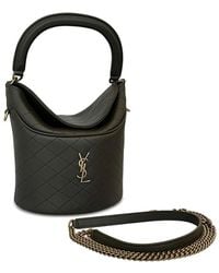 Saint Laurent - Gaby Quilted-Pattern Mini Bucket Bag - Lyst
