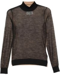 MM6 by Maison Margiela - Pull En Maille À Col Montant - Lyst