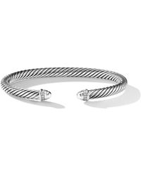 David Yurman - Sterling Silver Cable Classics Diamond Bracelet - Lyst