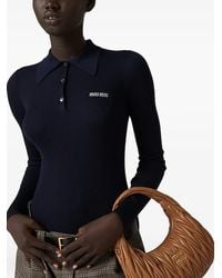 Miu Miu - Cashmere-Silk Polo Shirt - Lyst