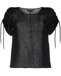 Tom Ford - Ruched Open-knit Top - Lyst