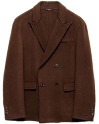 Prada - Doppelreihige Jacke Aus Kaschmir - Lyst