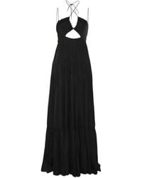 Patrizia Pepe - Maxi Cut-Out Satin Dress - Lyst