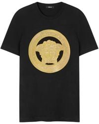 Versace - T-Shirt Met Geborduurd Medusa Logo - Lyst