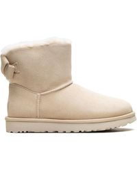 UGG - Stivali Mini Bailey Suede Bow "Cream" - Lyst