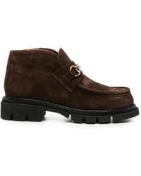 SERGIO MORETTI FIRENZE - Horsebit-Detail Suede Ankle Boots - Lyst