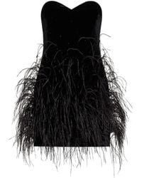 Amen - Crystal-Embellished Feather-Trim Mini Dress - Lyst