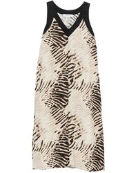DKNY - Animal-Print V-Neck Midi Dress - Lyst