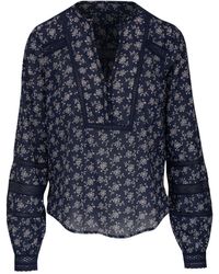 Veronica Beard - Floral-print Wide-sleeved Blouse - Lyst