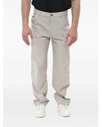 Ferragamo - Cotton-Blend Pants With Logo Button - Lyst