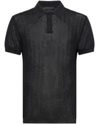 Low Brand - Chevron-Knit Polo Shirt - Lyst