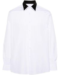 Prada - Camicia con colletto ampio - Lyst