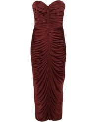 Costarellos - Sweetheart-neck Ruched Midi Dress - Lyst