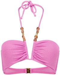 ViX - Kiana Carol Bead-Embellished Bikini Top - Lyst