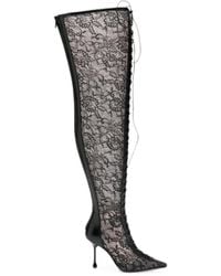 Jimmy Choo - Scarlett Lace-Up Over-The-Knee Boots - Lyst
