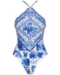 FARM Rio - Ruffled Floral-Print Swimsuit - Lyst