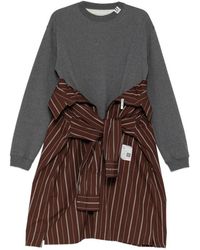 Maison Mihara Yasuhiro - Pinstripe Layered-Detail Dress - Lyst