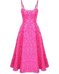 POST MERIDIEM - Jacquard Corset Midi Dress - Lyst