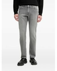 Trussardi - Logo-Patch Straight-Leg Jeans - Lyst