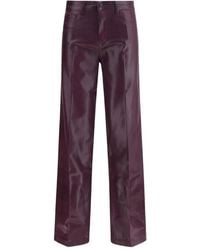 L'Agence - Marty Coated Flared Trousers - Lyst