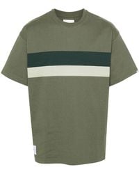 WTAPS - Stripe-detail Cotton T-shirt - Lyst