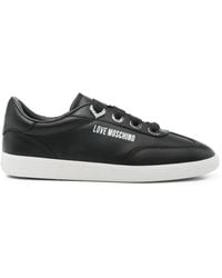 Love Moschino - Logo-Detail Leather Sneakers - Lyst