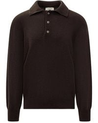 A PAPER KID - Knitted Long-Sleeve Polo Shirt - Lyst