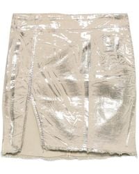 Rick Owens - Metallic Frayed-Edge Mini Skirt - Lyst
