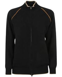Kiton - Contrast-Trim Zip-Up Cardigan - Lyst