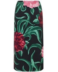 La DoubleJ - Midi-Rok Met Bloemenprint - Lyst