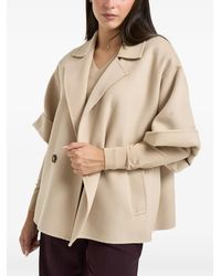 Weekend by Maxmara - Double-Breasted Short-Sleeve Coat - Lyst