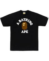A Bathing Ape - Short Sleeve College Tee - Lyst