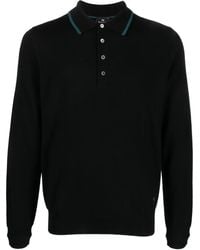 Paul Smith - Logo-Embroidered Merino Polo Shirt - Lyst