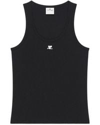 Courreges - 90's Logo-Detail Ribbed Top - Lyst