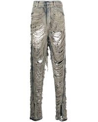 Rick Owens - Slim-Fit-Jeans im Distressed-Look - Lyst