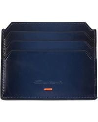 Santoni - Logo-Debossed Leather Cardholder - Lyst