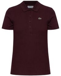 Lacoste - Ribbed Logo-Patch Polo Top - Lyst