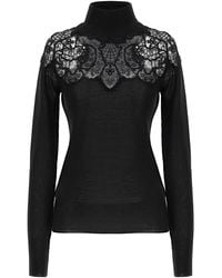 Ermanno Scervino - レースインサート ハイネックセーター - Lyst