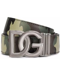Dolce & Gabbana - Camouflage-print Reversible Belt - Lyst