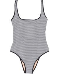 Lido - Gestreept Badpak Met Vierkante Hals - Lyst