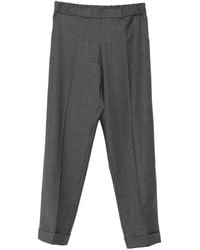 Whyci - Broek Met Elastische Tailleband En Omgeslagen Manchetten - Lyst