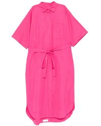Casey Casey - Belted Button-Front Dress - Lyst